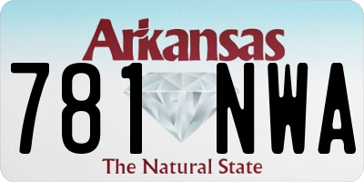AR license plate 781NWA