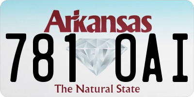 AR license plate 781OAI