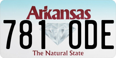AR license plate 781ODE