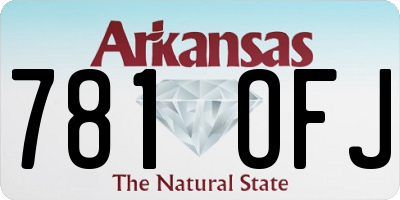 AR license plate 781OFJ