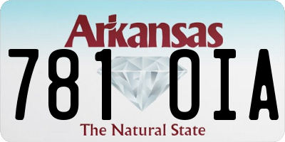AR license plate 781OIA