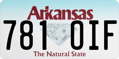 AR license plate 781OIF
