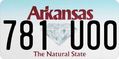 AR license plate 781UOO