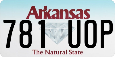 AR license plate 781UOP