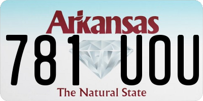 AR license plate 781UOU