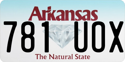 AR license plate 781UOX