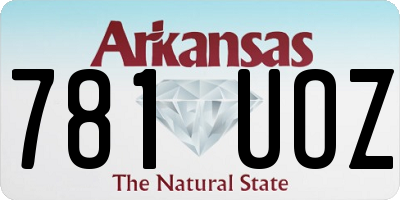 AR license plate 781UOZ