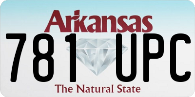 AR license plate 781UPC
