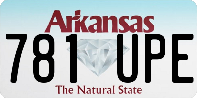 AR license plate 781UPE