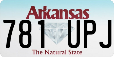 AR license plate 781UPJ