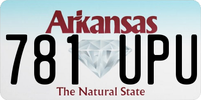 AR license plate 781UPU