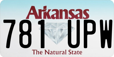 AR license plate 781UPW