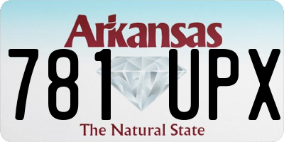 AR license plate 781UPX