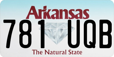 AR license plate 781UQB