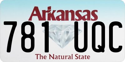 AR license plate 781UQC