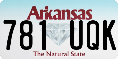 AR license plate 781UQK