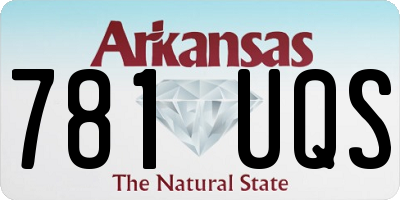 AR license plate 781UQS