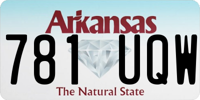 AR license plate 781UQW