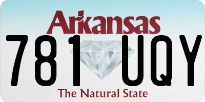 AR license plate 781UQY