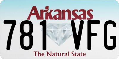 AR license plate 781VFG
