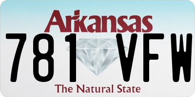 AR license plate 781VFW