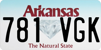 AR license plate 781VGK