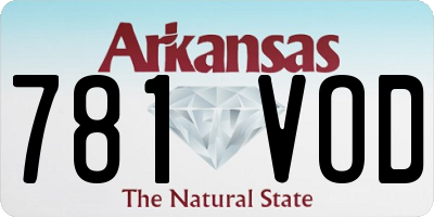 AR license plate 781VOD