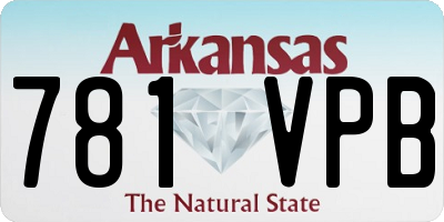AR license plate 781VPB
