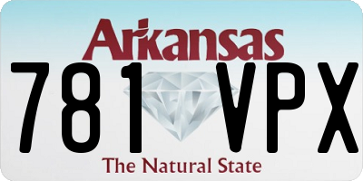 AR license plate 781VPX