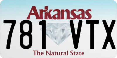AR license plate 781VTX