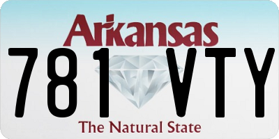 AR license plate 781VTY