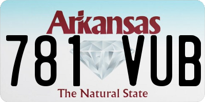 AR license plate 781VUB