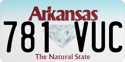 AR license plate 781VUC