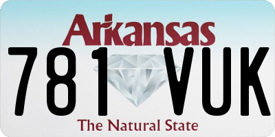 AR license plate 781VUK