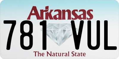 AR license plate 781VUL