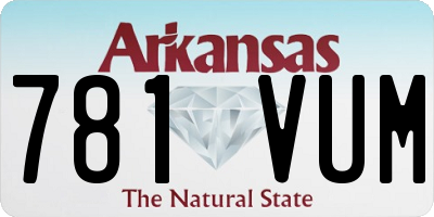 AR license plate 781VUM