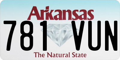 AR license plate 781VUN