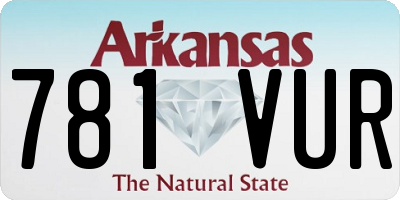 AR license plate 781VUR
