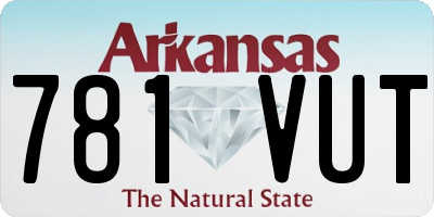 AR license plate 781VUT