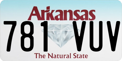 AR license plate 781VUV