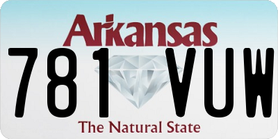 AR license plate 781VUW