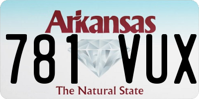 AR license plate 781VUX