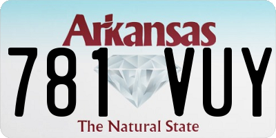 AR license plate 781VUY