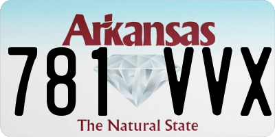 AR license plate 781VVX