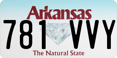 AR license plate 781VVY