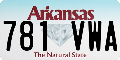 AR license plate 781VWA