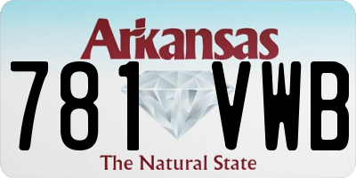 AR license plate 781VWB
