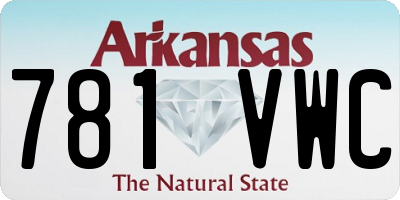 AR license plate 781VWC