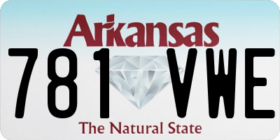AR license plate 781VWE