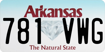 AR license plate 781VWG